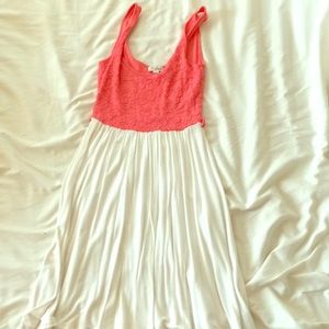 Guess sun dress coral pink lace white XS